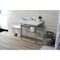 Kingston Brass 36 Carrara Marble Console Sink with Stainless Steel Legs, Marble WhitePolished Nickel LMS3622M8SQ6ST - alternate 2